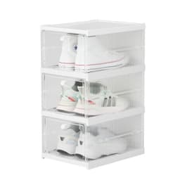 image-installation-free folding aj shoe storage box home simple combination shoe cabinet plastic dust-proof transparent shoe box
