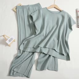 image-Women's Summer Knitted Suit - Black Sleeveless Top & Pants Set