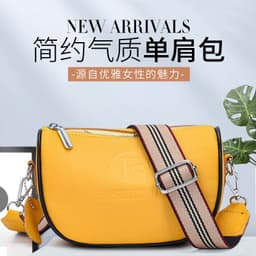 image-First-Layer Cowhide Leather Shoulder Bag - Women