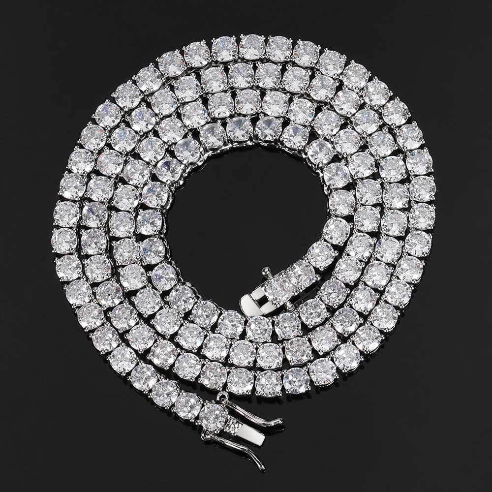 image-Europe and the United States hot trend hip-hop necklace accessories zircon tennis chain a row of diamonds copper inlaid zircon men’s necklace jewelry