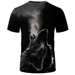 image-Wolf 3D Print T-Shirt - Black Short Sleeve