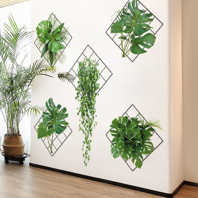 image-Wall Sticker - Green Plant Basket 30x90cm 2pc PVC