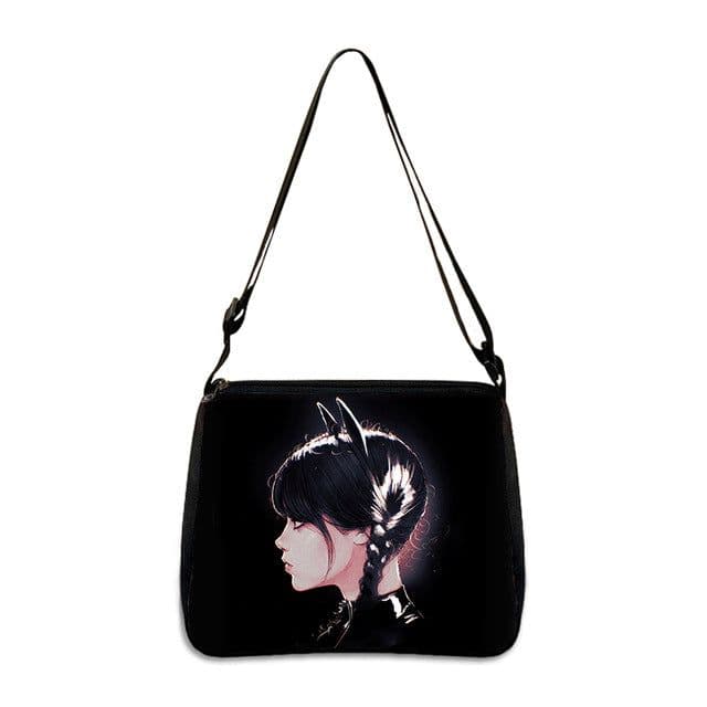 image-Cross-border Adams family Wednesday addams ladies shoulder bag niche armpit bag fashion handbag