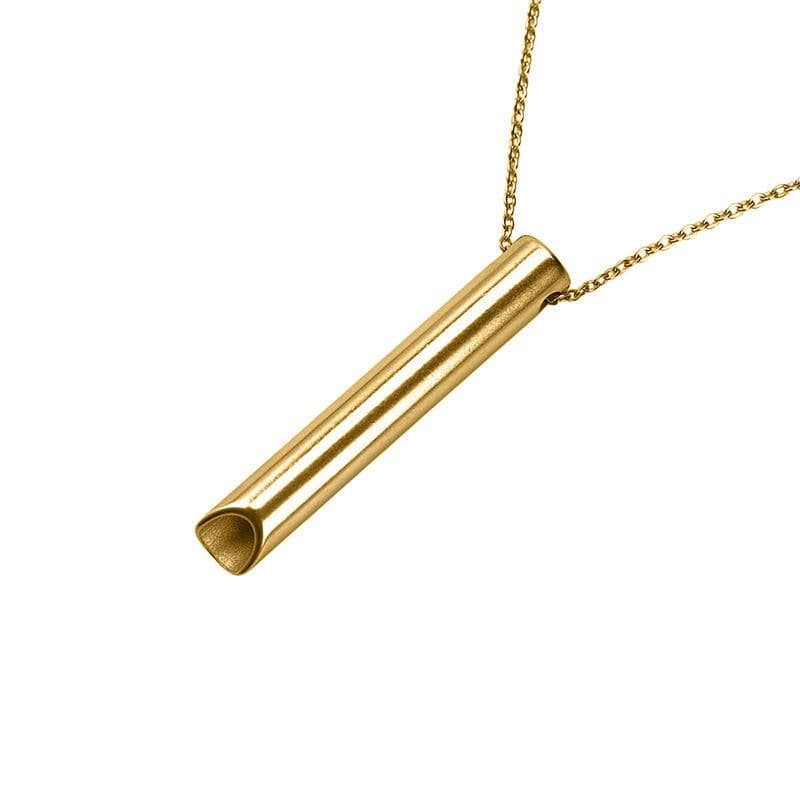 image-Stainless Steel Whistle Necklace - Meditation Breathing Pendant