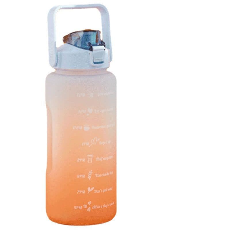image-Fashion super large capacity outdoor frosted plastic cup gradient sports portable kettle colorful space bomb cover straw cup