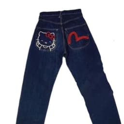 image-2023 Hello Kitty Print Jeans Loose Straight Pants