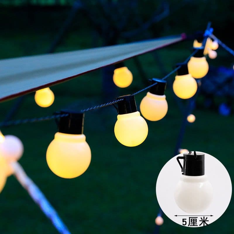 image-LED camping decorative light string wedding party layout bulb light outdoor garden tent canopy 5cm ball light string