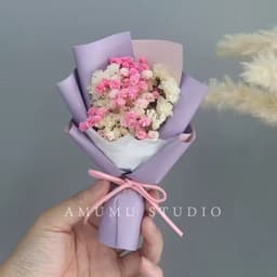 image-Mini Dried Roses Bouquet - Valentine's DIY Decorations 5"