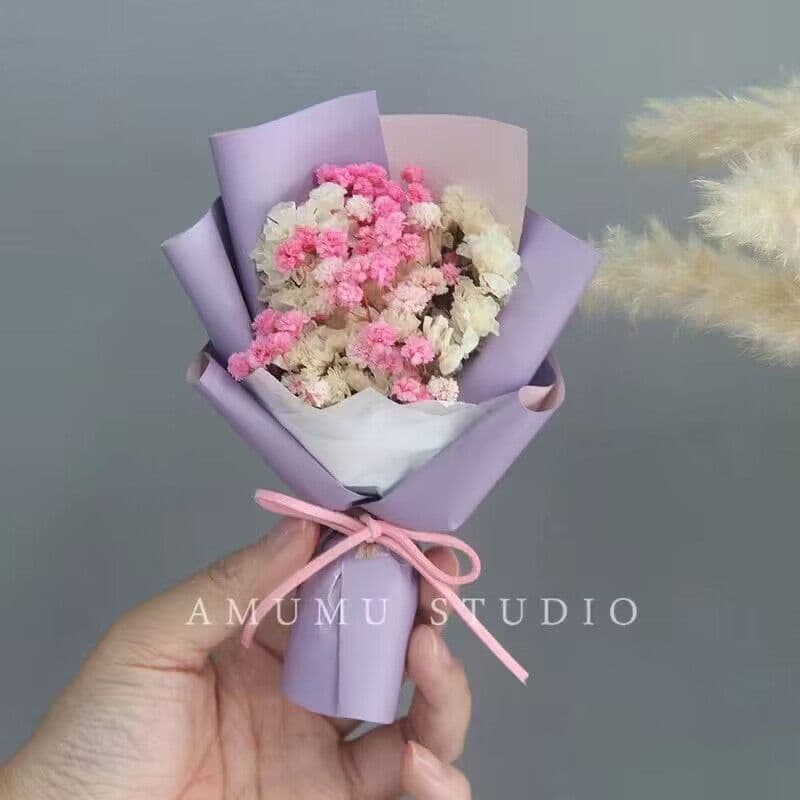 image-Mini Dried Roses Bouquet - Valentine's DIY Decorations 5"