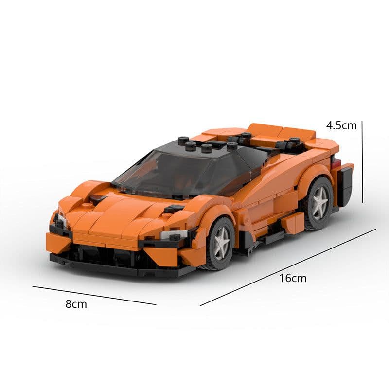 image-MOC McLaren 765LT Sports Car Building Blocks Orange