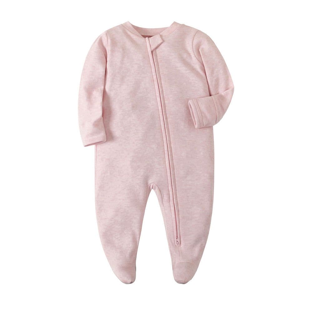 image-Baby Romper - Pink Long Sleeve Cotton 12M
