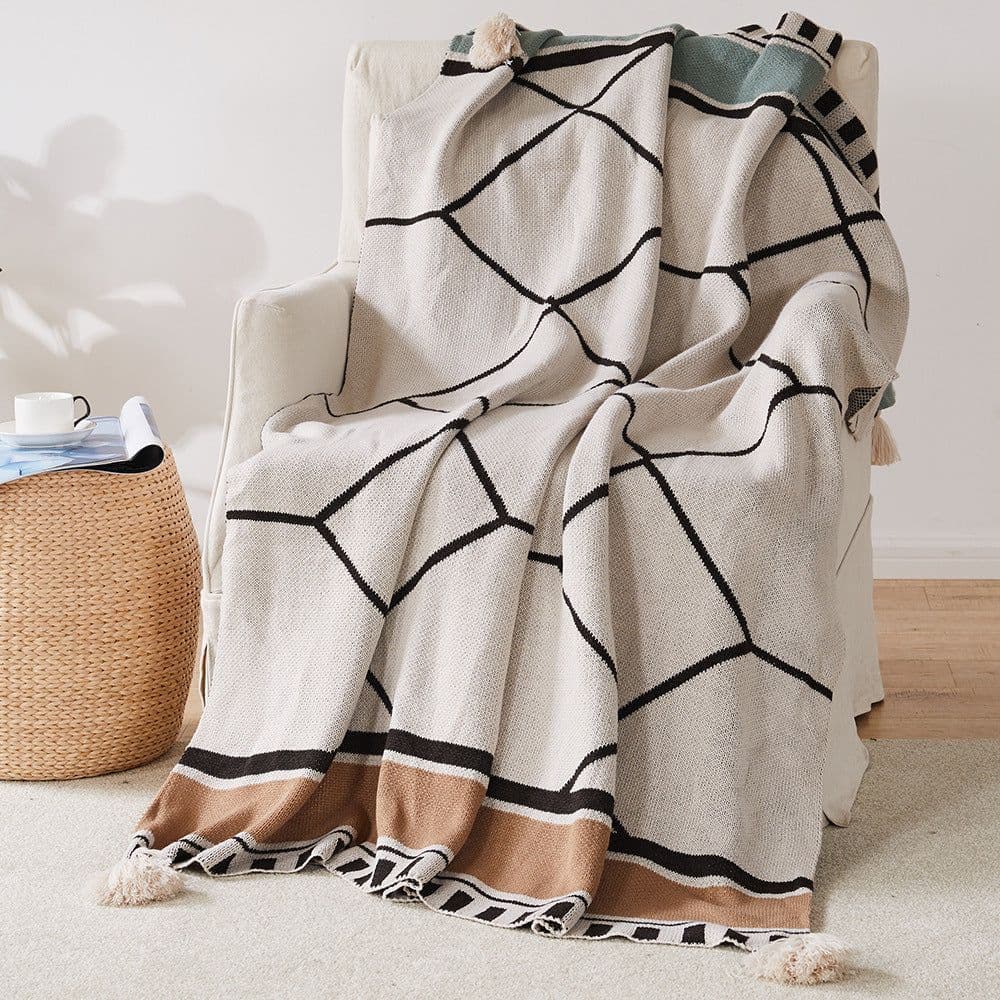 image-Meizuo Wool Blanket Bohemian Geometric 150x200cm