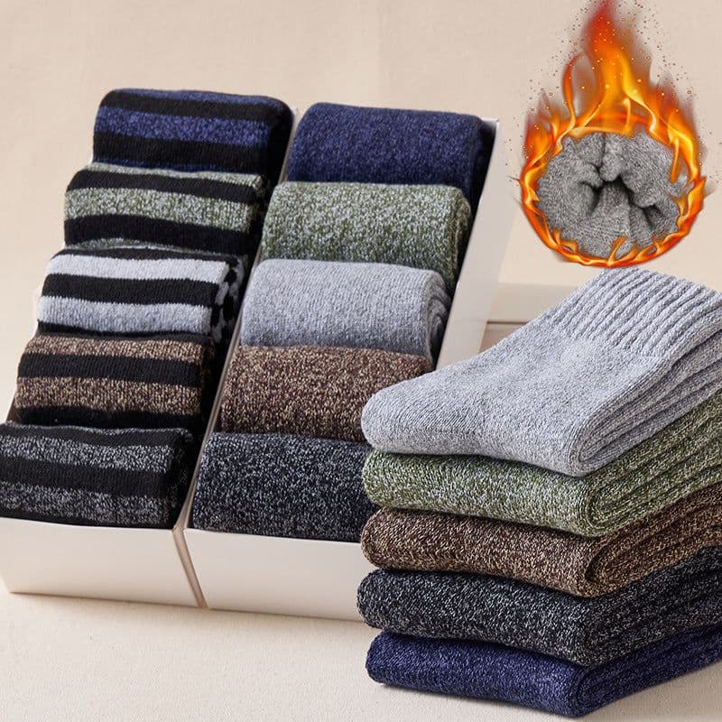 image-Men's Winter Velvet Thick Terry Socks - One Size Fits All