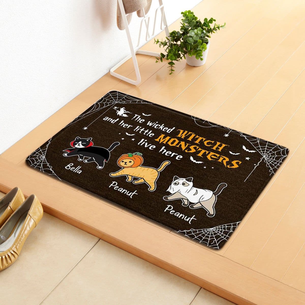 image-Dilla Cartoon Cat Floor Mat - Dark Coffee 40x65cm