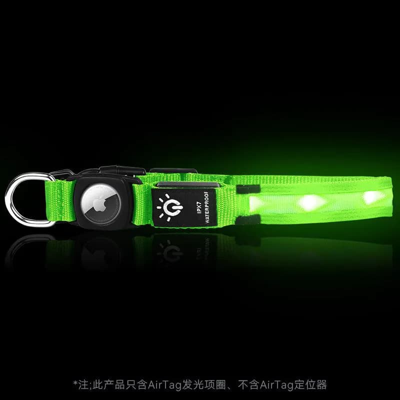 image-Hot selling airtag protective case positioning tracker case waterproof LED pet light-up collar protective case USB charging