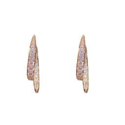 image-Gold Diamond Cross Earrings Women