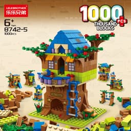 image-Lego-Compatible Minecraft Building Blocks Set - Cave & Tree House