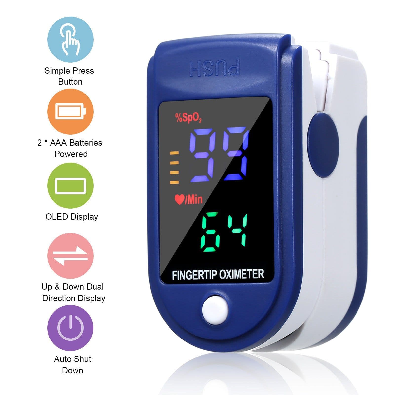 image-LK87 88 finger clip oximeter pulse index blood oxygen saturation sleep convenient detection tester cross-border