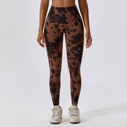image-Tie-dye seamless high-waisted yoga pants peach hip lifting fitness pants running sports tight pants 7356