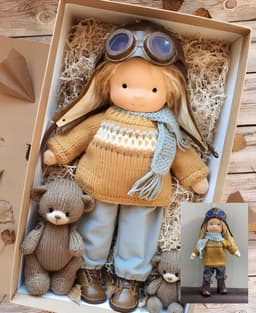 image-Waldorf Doll Cotton Handmade - Christmas Gift