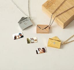 image-Titanium Steel Envelope Necklace - Custom Engraving