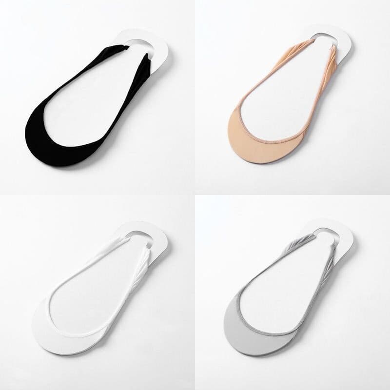 image-Half-palm suspenders sponge pad suspenders ice silk boat socks female hollow out invisible half summer sweat-absorbing thin invisible socks