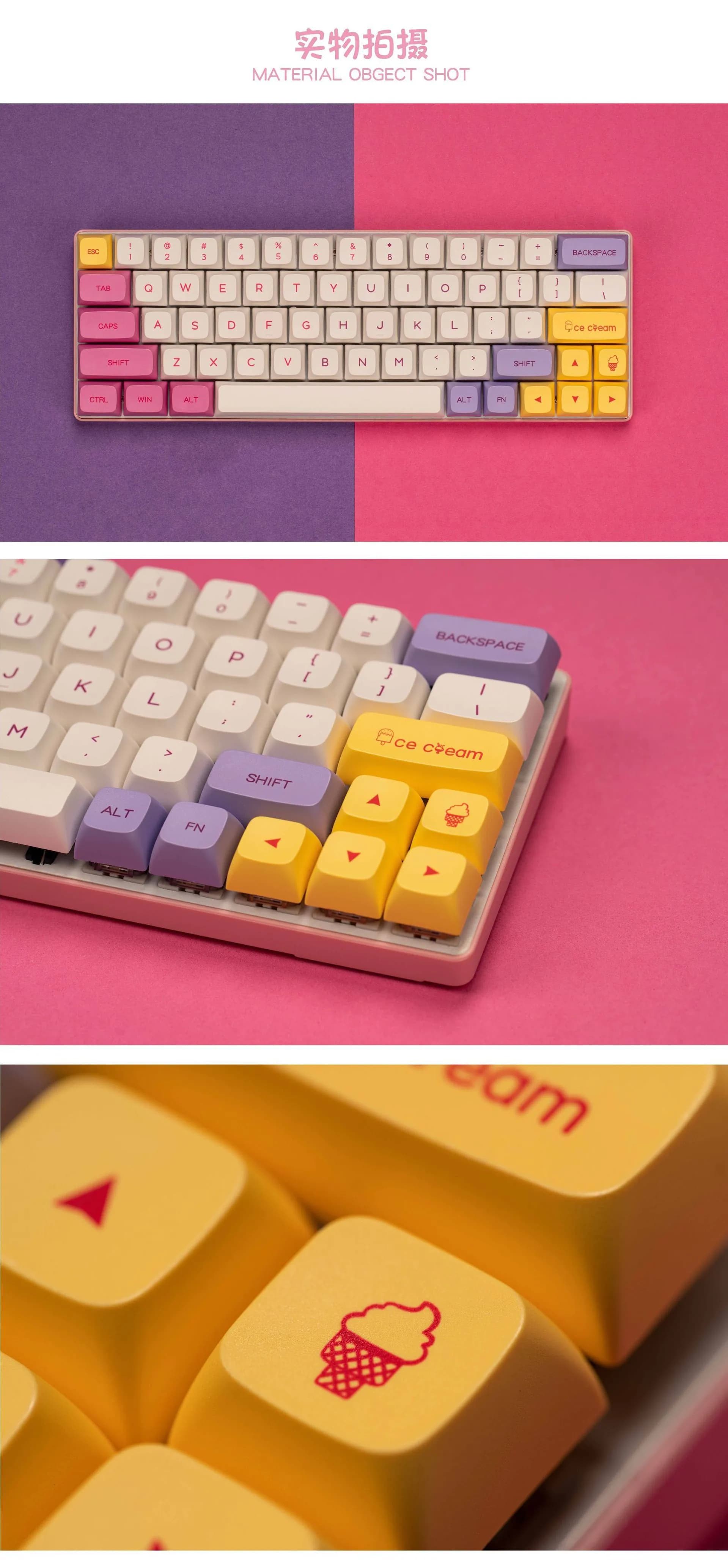 image-Ice Cream PBT Keycap XDA Mechanical Keyboard