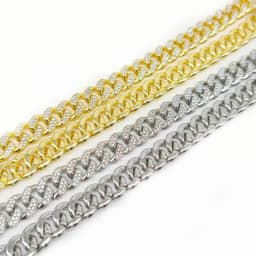 image-Chijomi Alloy Cuban Chain Necklace - Black 70cm