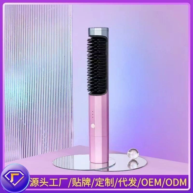 image-Holly Hair Straightener Comb - Green Dual Use