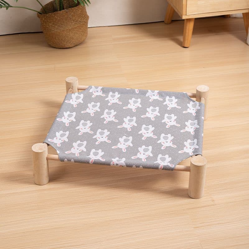 image-Pet Camp Bed - Removable Washable Wooden Dog Cat House
