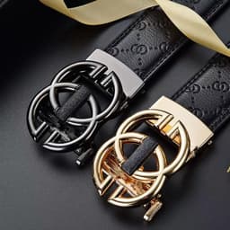 image-Men's Leather Belt Alloy Buckle - Cowhide