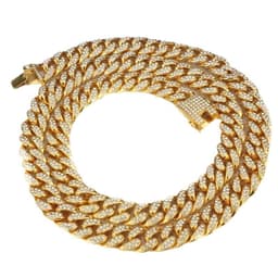image-Chijomi Alloy Cuban Chain Necklace - Black 70cm