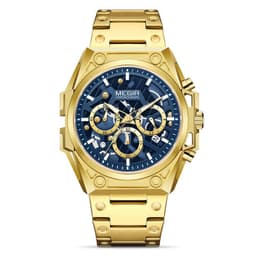 image-MEGIR 47mm Men's Sports Watch - Multi-Function Waterproof Silver Dial 50m