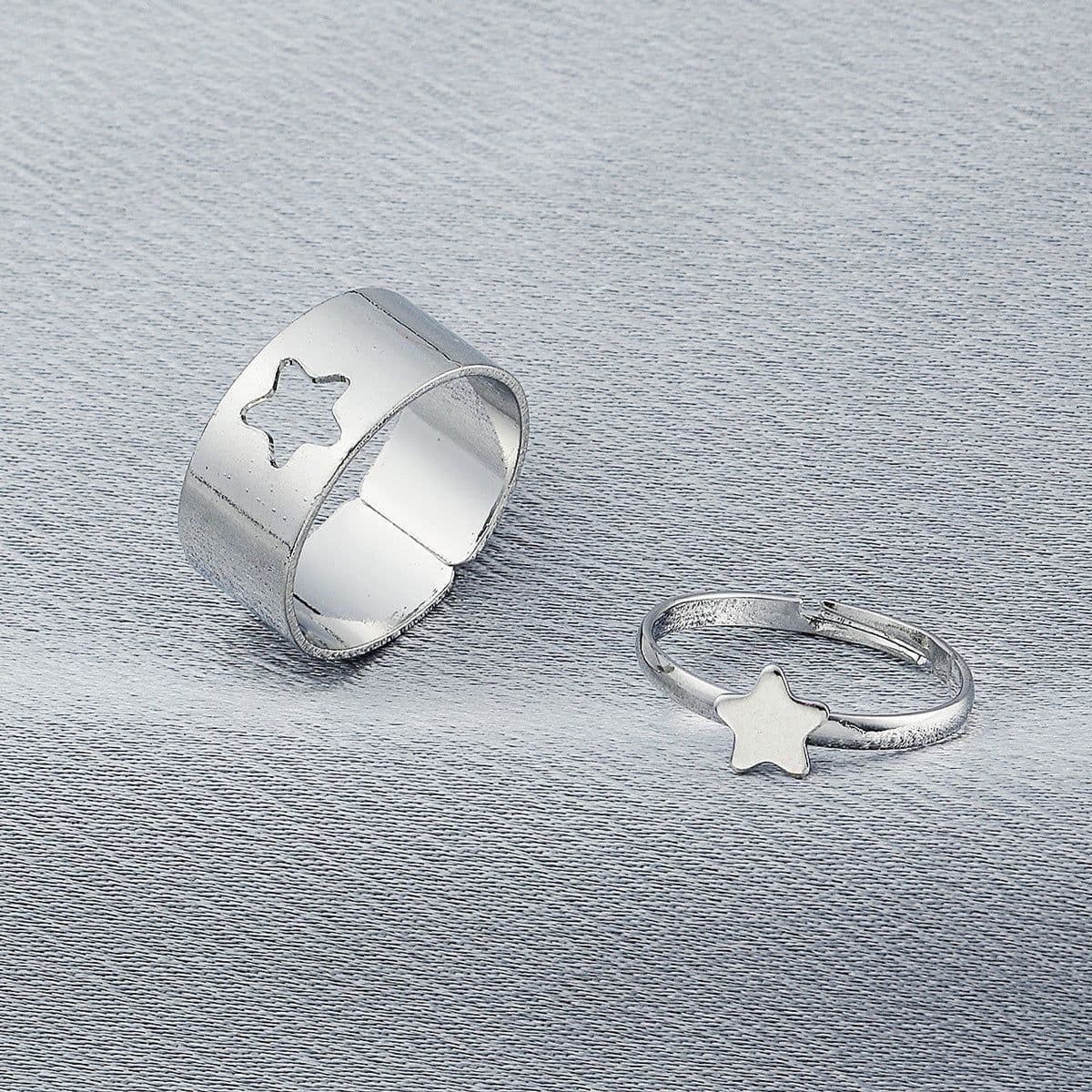 image-European Retro Couple Airplane Love Ring - Simple Hollow Design, Adjustable, Alloy Jewelry for Women