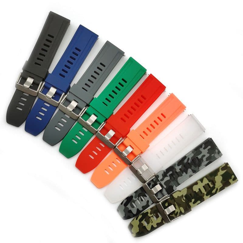 image-Xingfa Quick Release Switch Earrings 18 20 22 24mm Multicolor Camouflage Sports Waterproof Silicone Watch Strap