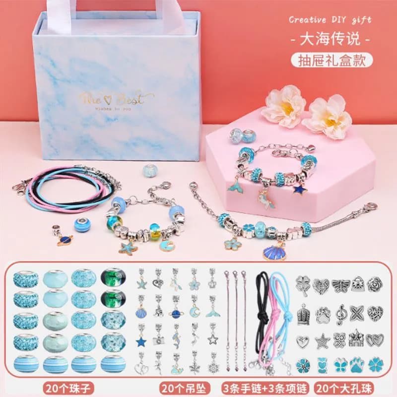 image-Kids Beaded Bracelet Set - DIY Jewelry Gift Ages 6-12