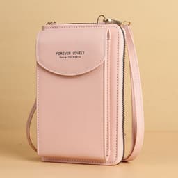 image-Sweet Vertical Messenger Bag - Light Blue PU Leather