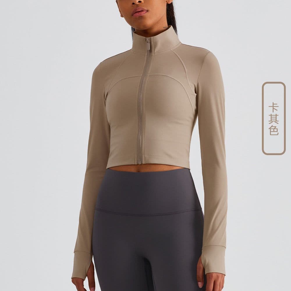 image-Women's Long Sleeve Yoga Jacket - Nylon Black