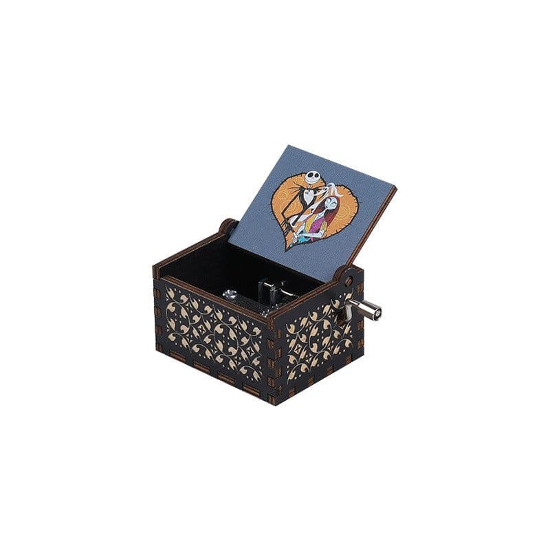image-Autonomous DIY Wooden Hand Crank Halloween Music Box Carving Kit Gift