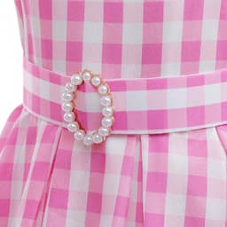 image-Cross-border girls' dress, girl's festival dress, plaid headband bag, 8-piece suit