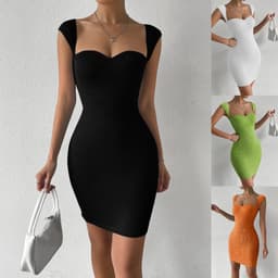 image-Elegant Spring/Summer Sleeveless Skirt - Green XL