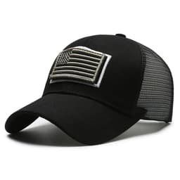 image-American Flag Baseball Cap - Blue Mesh Men's Outdoor Velcro Cap