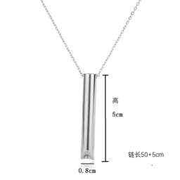 image-Mindfulness Titanium Steel Whistle Pendant Necklace - 41-50cm Adjustable