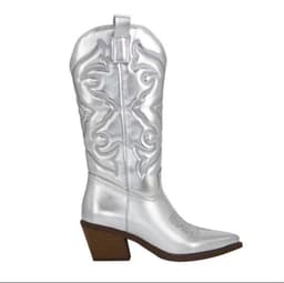 image-Hosawa Martin Boots Gold Chunky Heel Pointy Toe