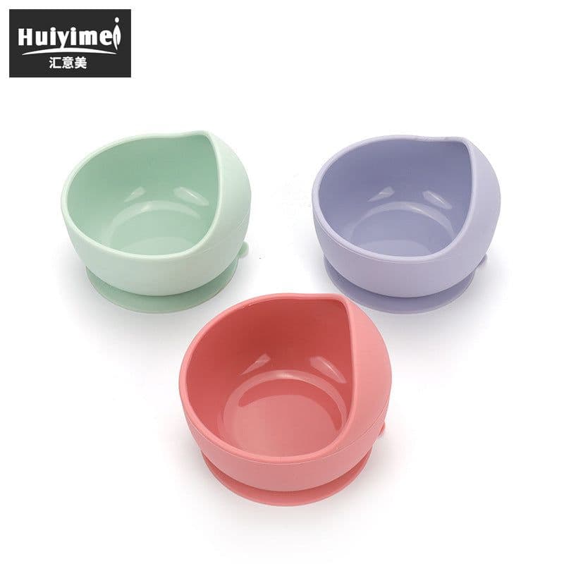 image-Leida Silicone Baby Bowl Set - Purple Anti-Fall Spoon Included