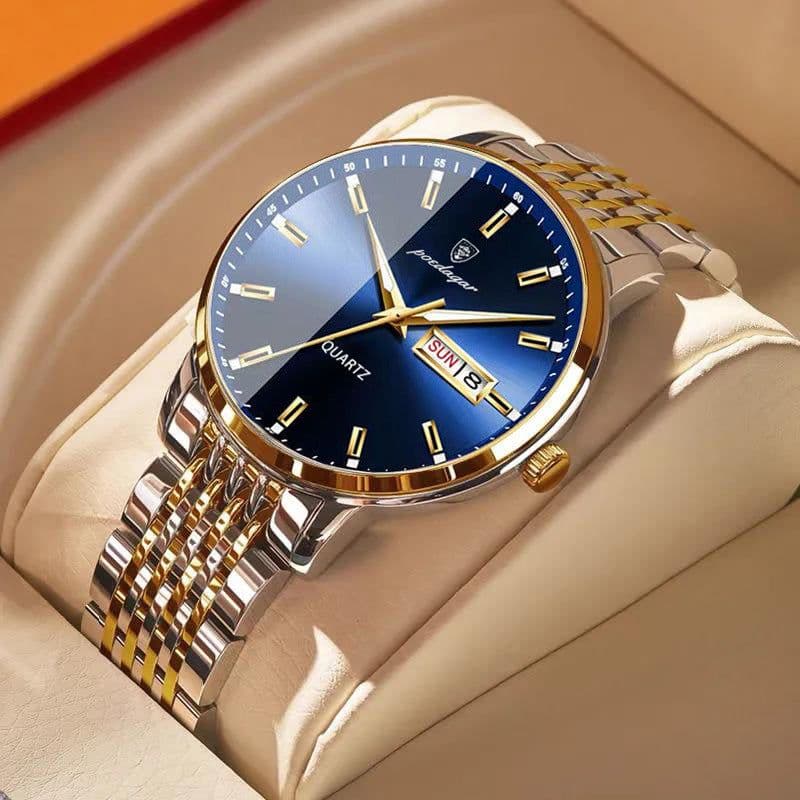 image-Poedagar P832 Men's Ultra-Thin Quartz Watch 6mm Waterproof 50m