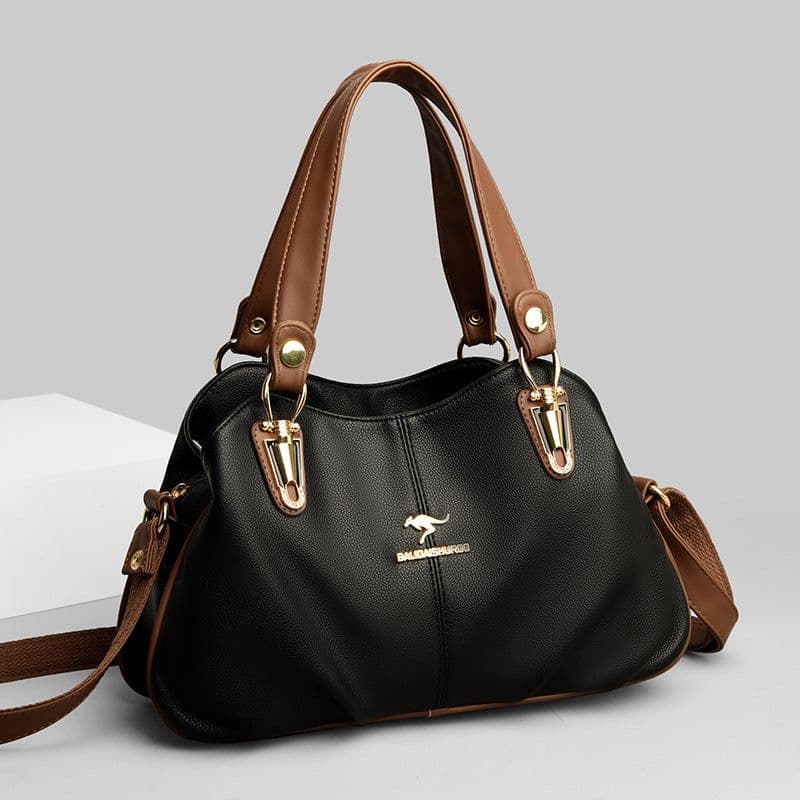 image-Cross-border women's bag 2023 new all-match middle-aged mother's bag Korean version of color contrast single shoulder Messenger bag atmospheric handbag bag