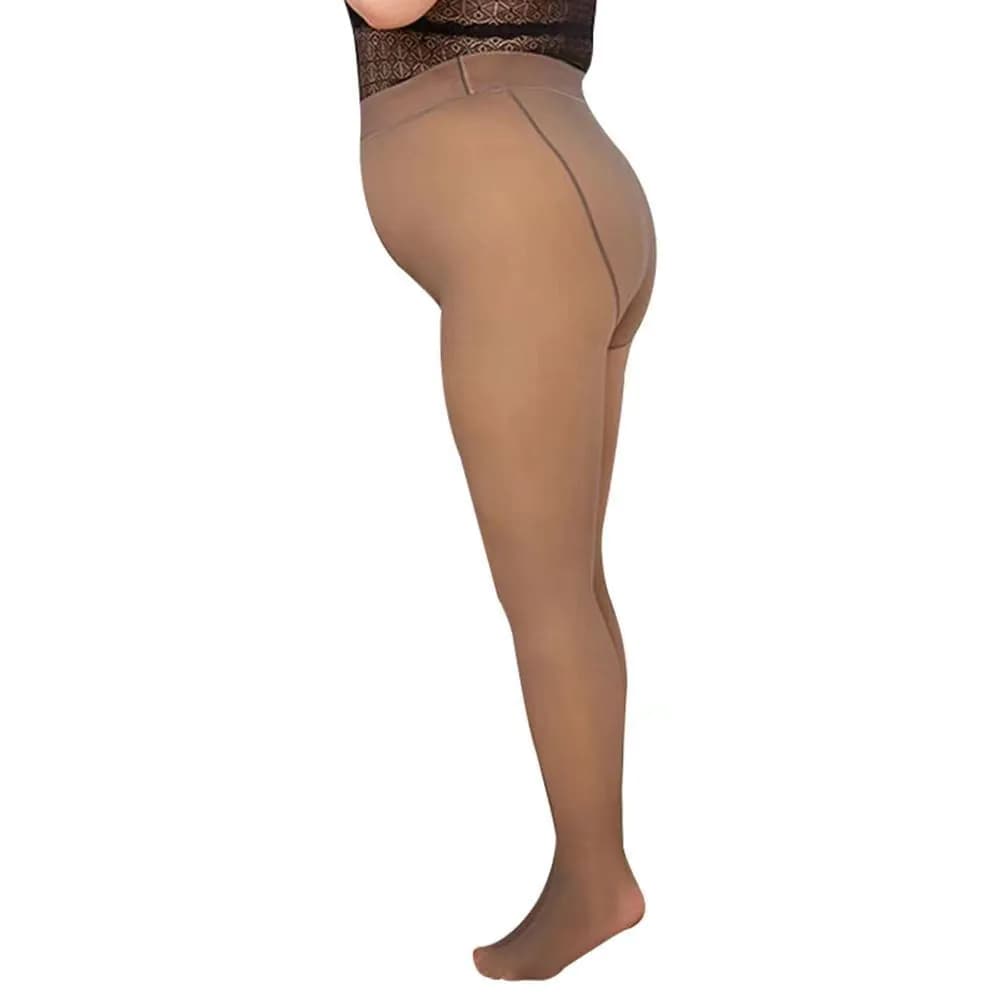 image-Women's Winter Thick Pantyhose - Coffee Translucent Large