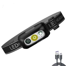 image-Head-mounted 10W COB Fishing Flashlight, Long-Life, Induction, Silicone, 200-500m