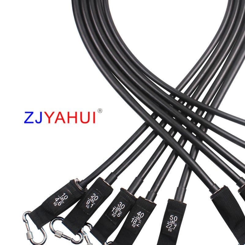 image-Cross-border direct supply of 11-piece tension rope set, fitness resistance band set, training elastic band, TPE latex tensioner